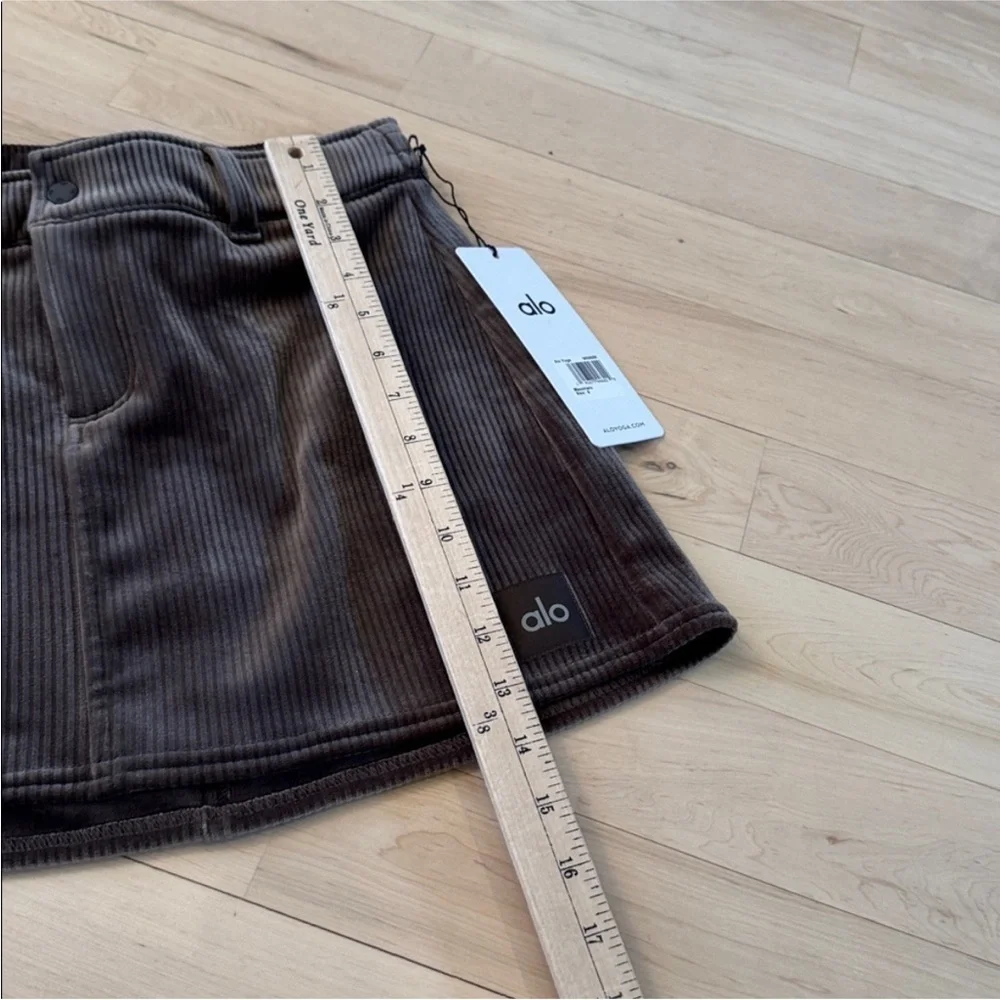 ALO ribbed velour Chocolate macchiato Skirt